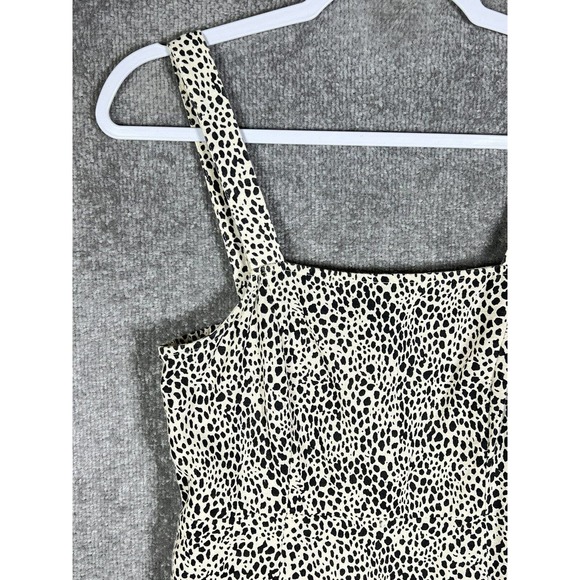 American Eagle Animal Print Linen‎ Cotton Mini Dress Womens Sz Small Square Neck - Picture 6 of 16